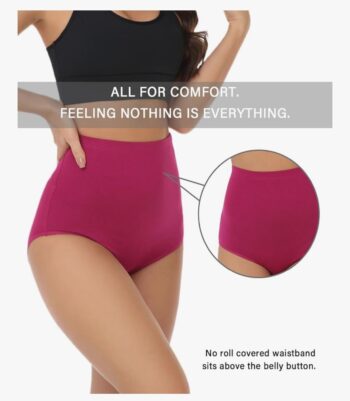 wirarpa Women's Cotton Underwear High Waisted Ladies Panties Full Coverage Briefs