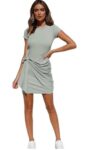 Summer Dress Summer Ruched Bodycon T Shirt Dress Ladies Beach Casual Wrap Dresses Women's Party Holiday Short Sundress