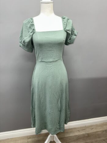 Short Sleeve Side Slit Midi Dress