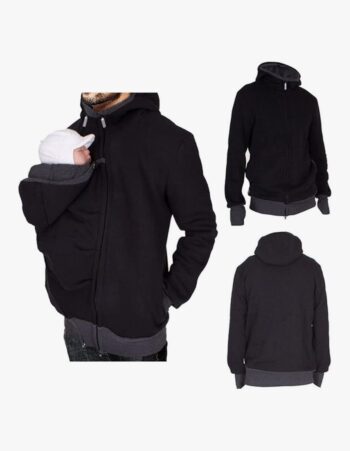 Mens Kangaroo Jacket for Dad and Baby Carrier Hoodie Pullover Sweatshirt