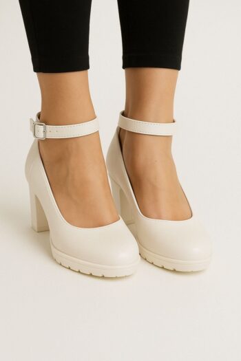 Closed Round Toe Chunky Pumps for Women, Comfortable Block Heel Dress Shoes