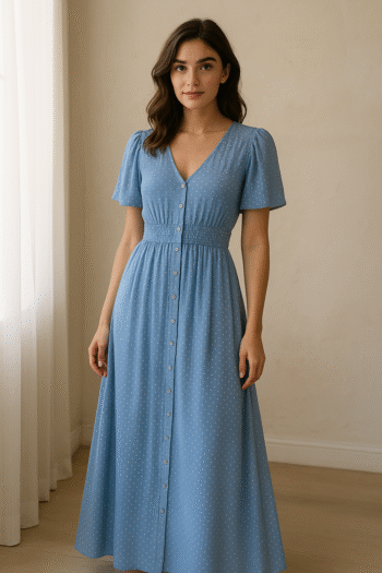 New Day Women's Blue and White Dress