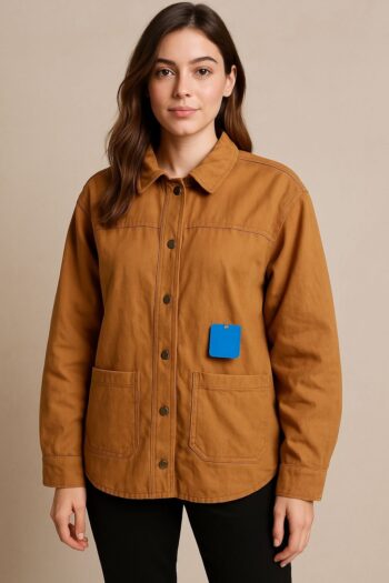 DEFECT Boston Traders Women Long Sleeve Faux Suede Shirt Jacket