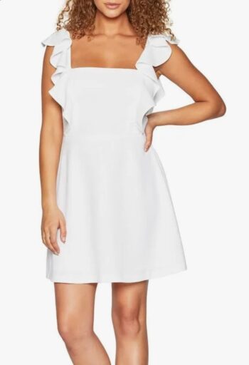 BCBGeneration Women's Fit and Flare Square Neck Flutter Mini Dress