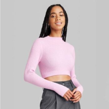 A Women's Cropped Fitted Sweater Top - Wild Fable