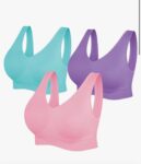 3 pastel set padded bras size blue purple and pink