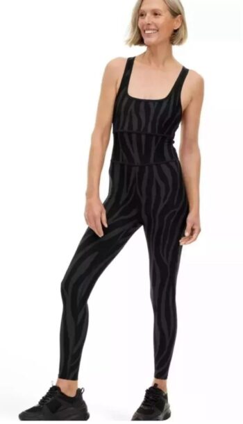 DVF x Target Racerback Zebra Full Length Bodysuit Workout