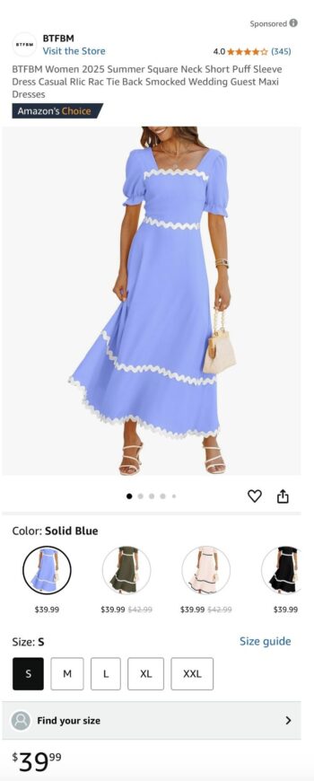 BTFBM Women 2025 Summer Square Neck Short Puff Sleeve Dress Casual RIic Rac Tie Back Smocked Wedding Guest Maxi Dresses
