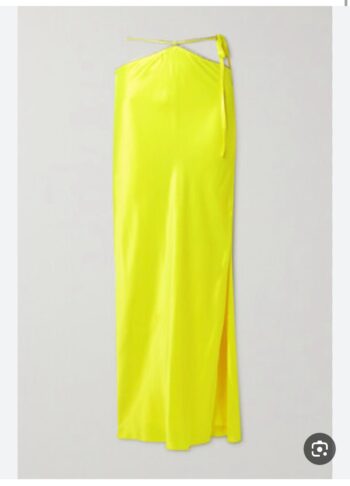 Michael Lo Sordo Cutout ...Embellished Neon Silk-satin Maxi