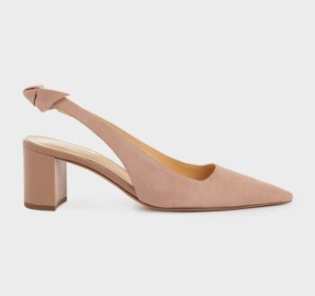 Juliet Holy Womens Pumps Pointed Toe Slip on Slingback Cute Bowknot Classic Chunky Block Heels