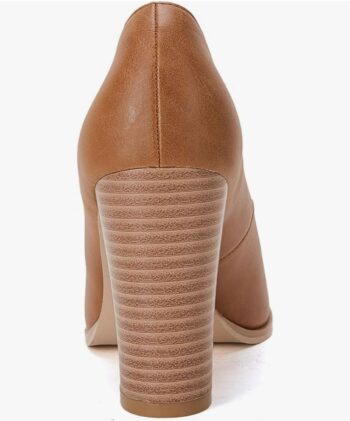 LAICIGO Women's Pointed Toe Pumps Chunky Block High Heel Slip On Dress Party Wedding Shoes