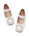 Kids white Flats with pearls size 3 kids  $6