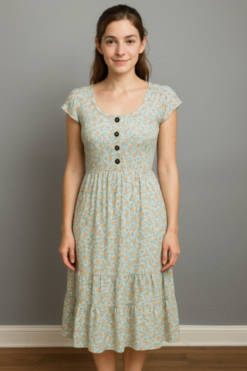 Blue Boho Floral Dress- Ladies