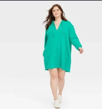 universal Thread Green Mini Fleece Tunic Dress