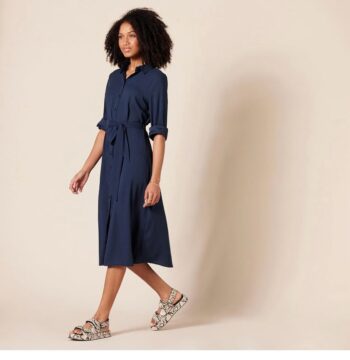 Amazon Essentials Women's Georgette Long Sleeve Midi Length Shirt Dress