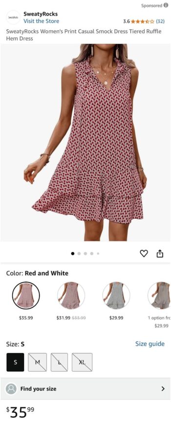 SweatyRocks Women's Print Casual Smock Dress Tiered Ruffle Hem Dress