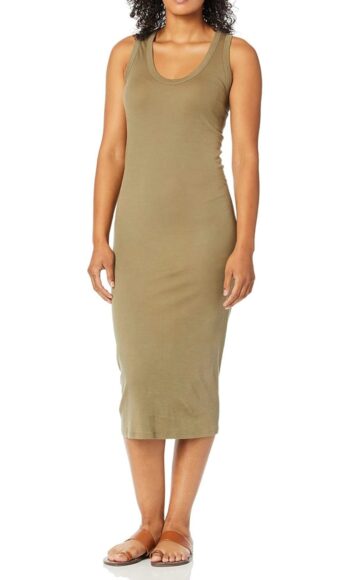 Enza Costa Women's Supima Cotton Racerback Tank Midi Dress