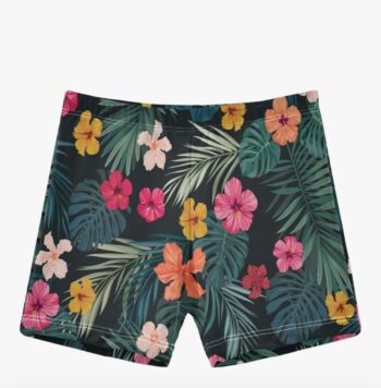 Woman Swim Jammers Bright Hibiscus Flowers Swimsuit Quick Dry Athletic Swimming Shorts