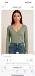Calvin klein Sage Green Long Sleeve Bodysuit This soft, sage green bodysuit features a flattering V-neckline and long sleeves for a sleek, comfy fit. Made from stretchy cotton-blend fabric, it’s perfect for layering or wearing on its own with jeans or skirts.