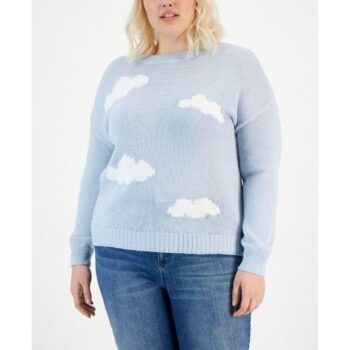 Full Circle Trends Women's Plus Size 1X Dropped-Shoulder Sweater