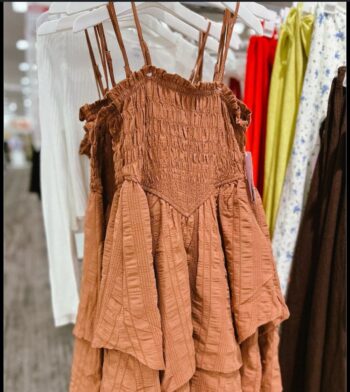 Women's Smocked Tiered Fit and Flare Dress