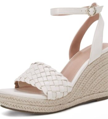 Coutgo Women's Platform Wedge Sandals Ankle Strap Braided Espadrille Shoes