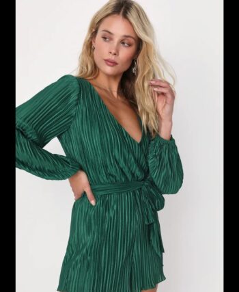 Green rushed dress