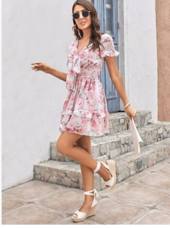 Coutgo Womens Heeled Sandals Strappy Square Toe Flip Flops Fashion Thong Slip on Stiletto Sandals