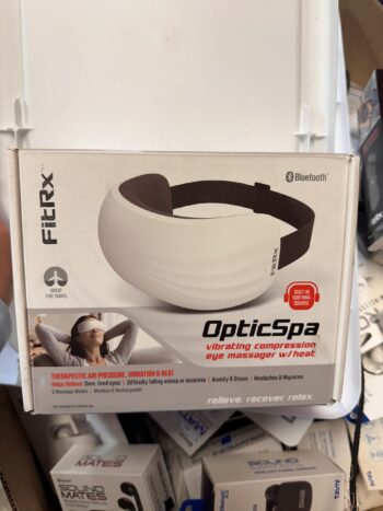 FitRx Optic Spa Eye Massager, Bluetooth Wireless Eye Massager with Multiple Massage, Heat