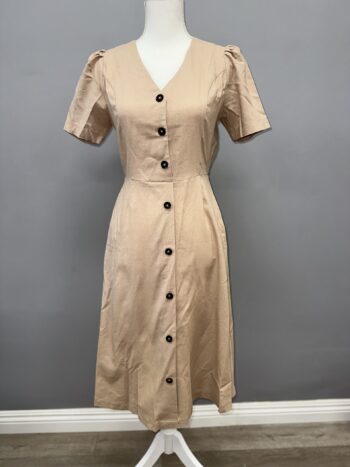 Button up beige Dress