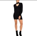 Black high neck dress