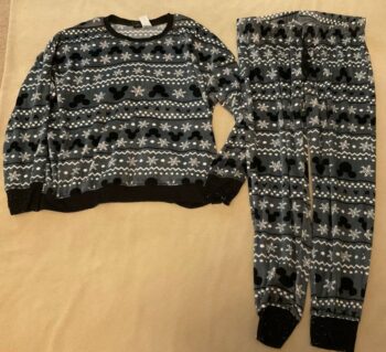 Disney Mickey Mouse Pajama Set Womens Grey Joggers Flaw