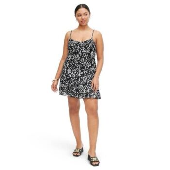 Diane Von Furstenberg x Target Size XXL Strappy Mesh Sea Spots Black Mini Dress