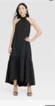 A New Day Women's Halter Hi-Lo Midi Dress black