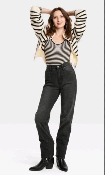 90s straight jeans black washed