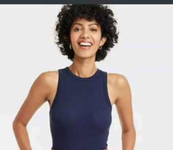 A New Day Women's Slim Fit Ribbed High Neck Tank Top