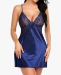 Avidlove Women Lingerie V Neck Nightwear Satin Sleepwear Lace Chemise Mini Teddy