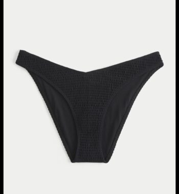 Black textured bikini bottoms