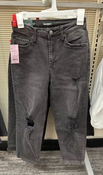 Black wash ripped jeans