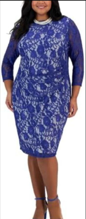 Blue lace dress