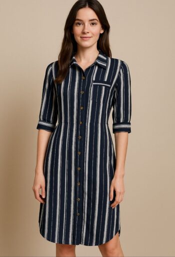 Blue striped dress