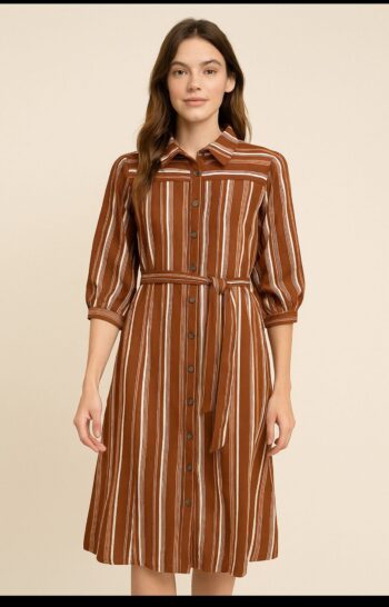 Brown striped dress