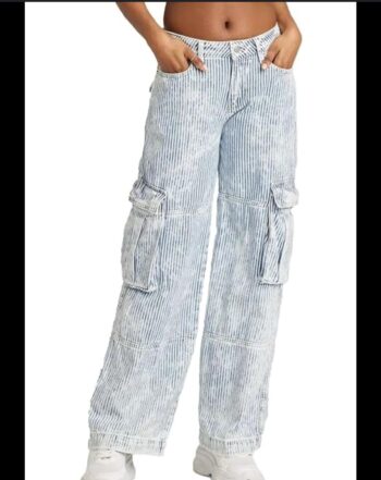 Cargo striped jeans