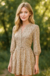 Soft Romantic Dress with Ditsy Floral Print