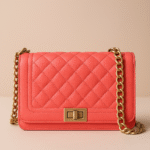 Classic Vegan Leather Crossbody Handbag - Quilted Shoulder Bag Rectangle Camera Travel Purse  Satchel, Round Messenger