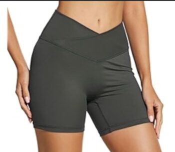 Cross top black legging shorts