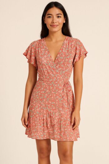 Floral dress great for summer v neck line