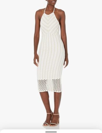 GUESS Women's Sleeveless Simona Crochet Tie Back Dress