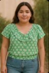 Geeen floral top