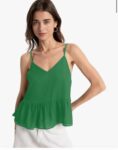 Green thin strap v neck top